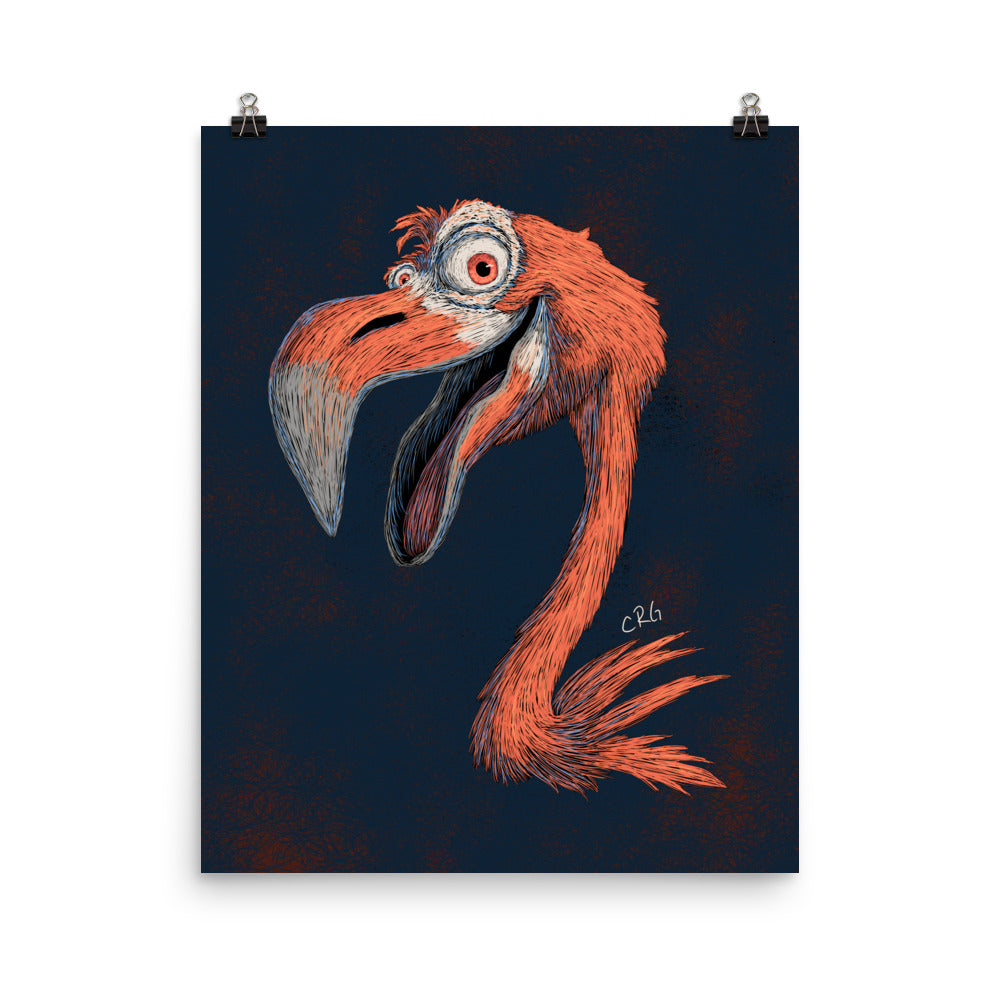 Happy Pink Flamingo Art Print