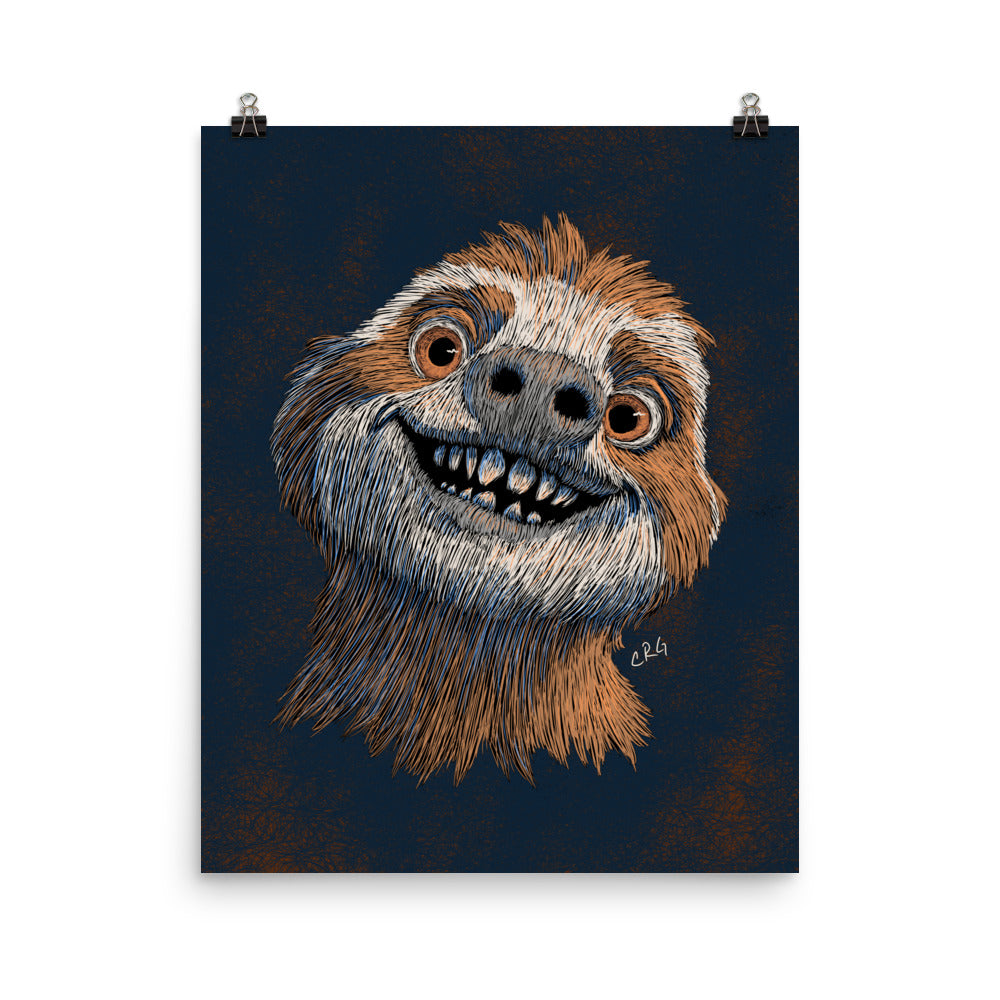 Happy Sloth Art Print