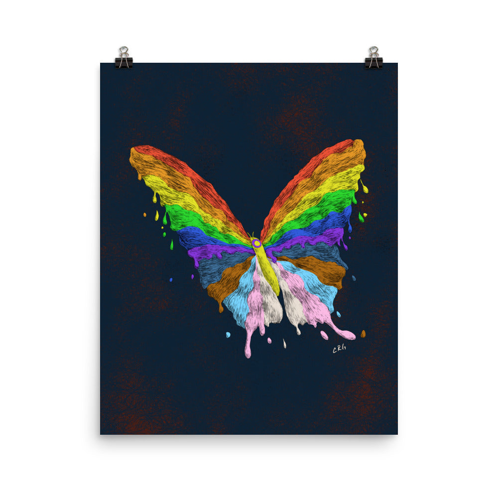 Dripping Pride Butterfly Art Print