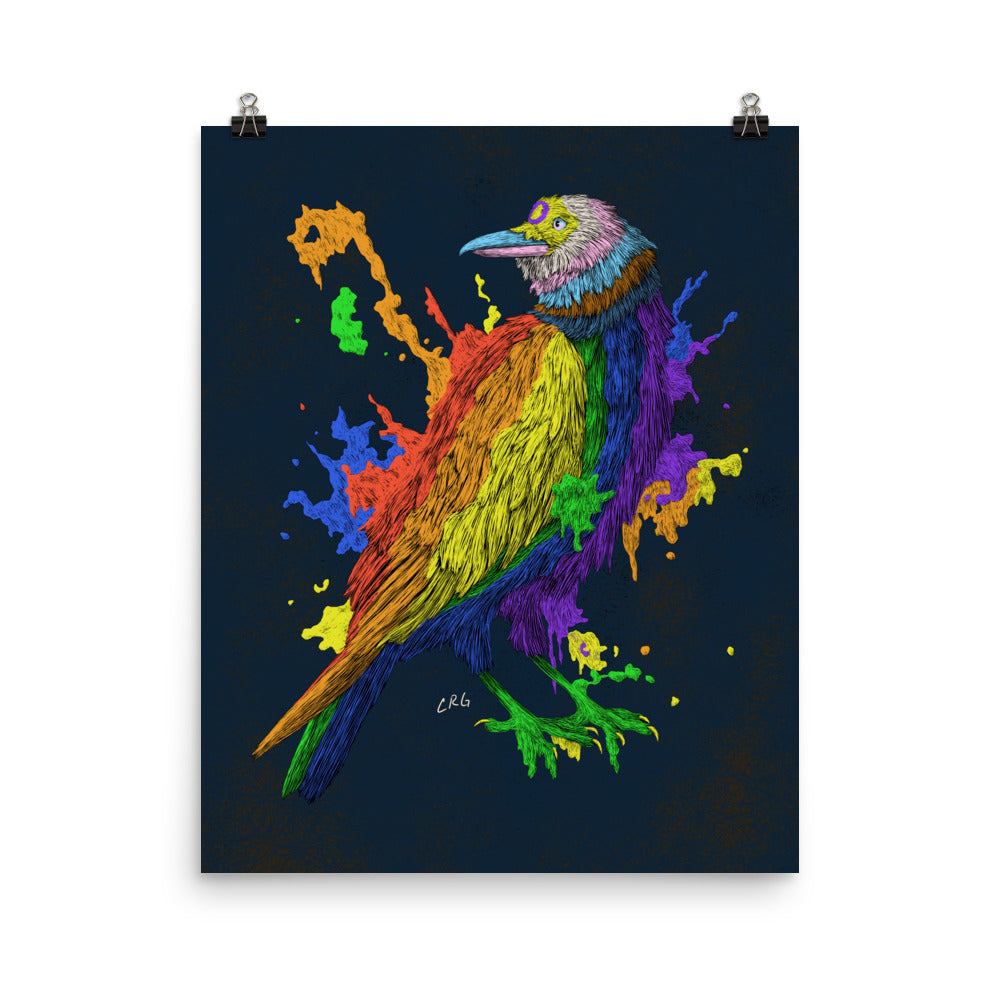 Ink Splatter Pride Raven Art Print