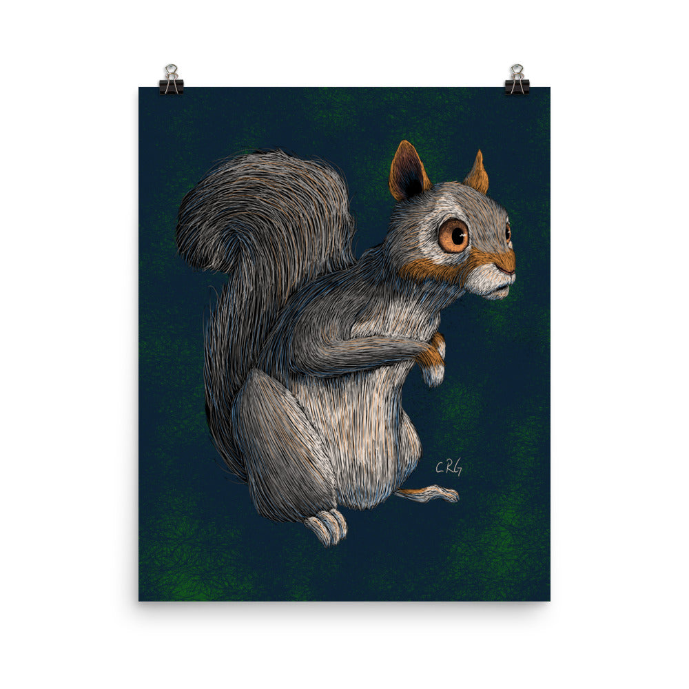 Worried Squirrel Art Print