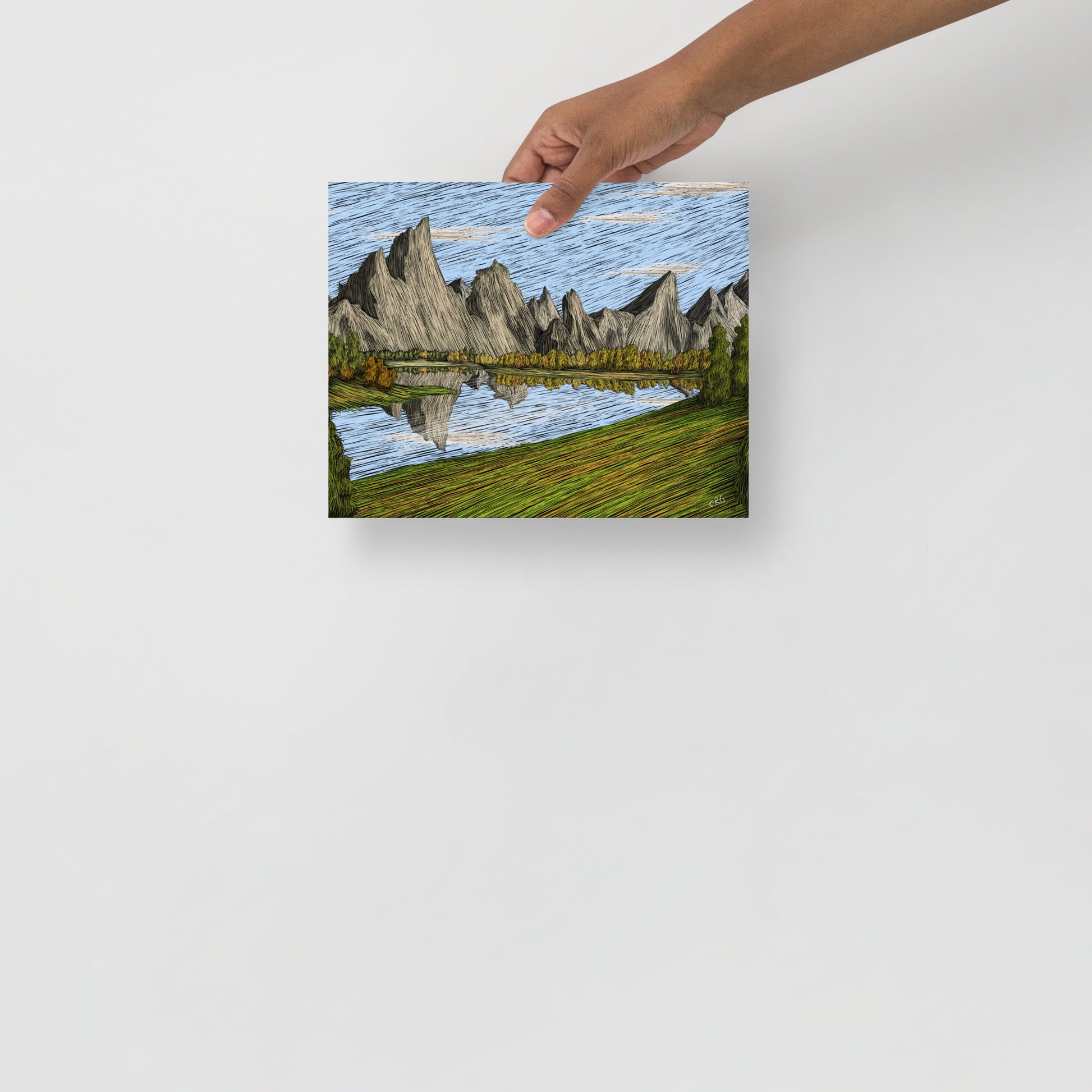 At the Foot of the Mountains Art Print