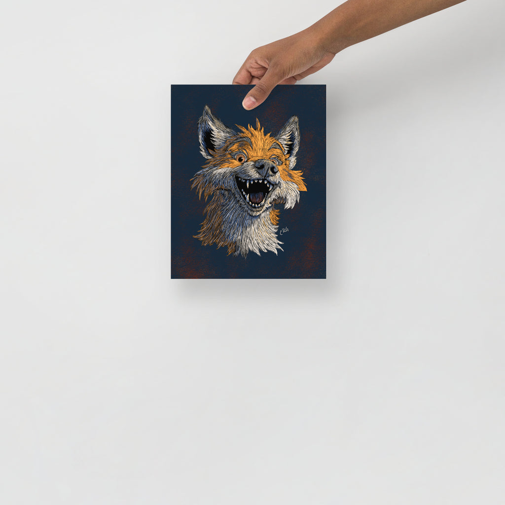 Happy Red Fox Art Print