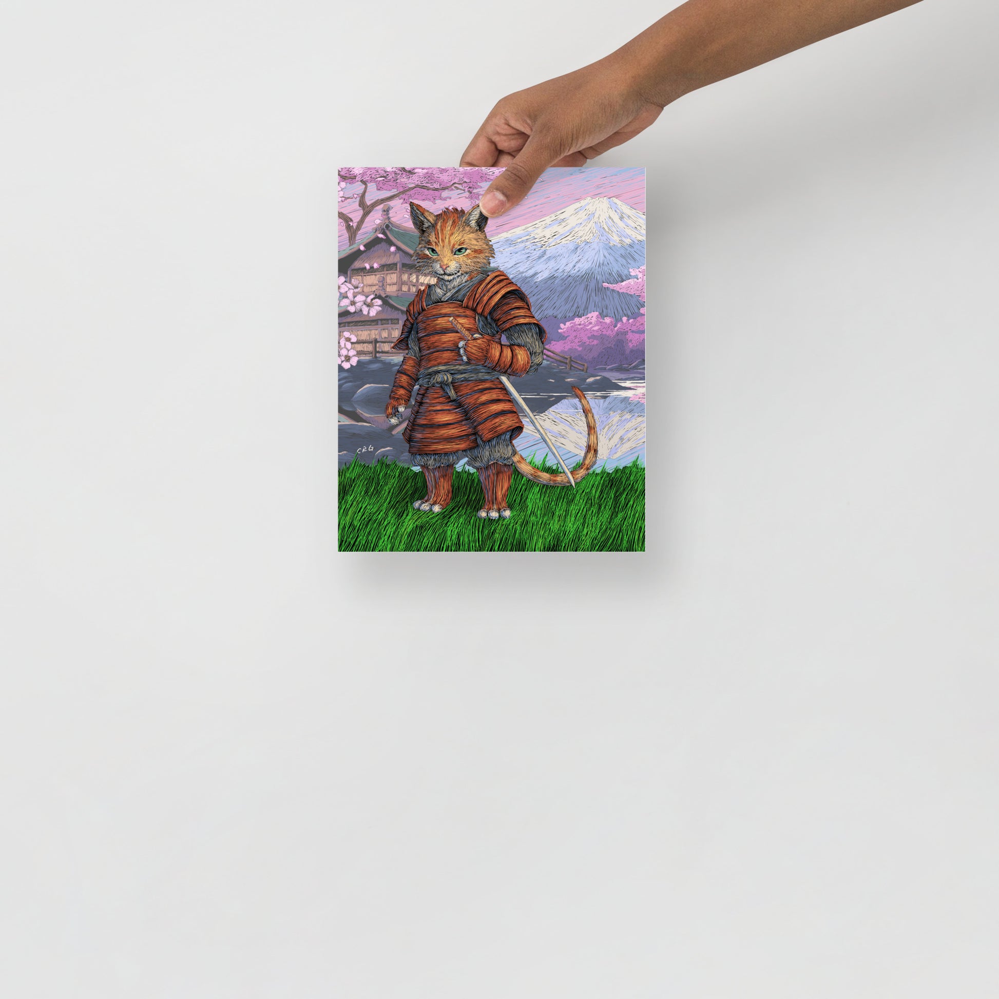 Cat Samurai Art Print