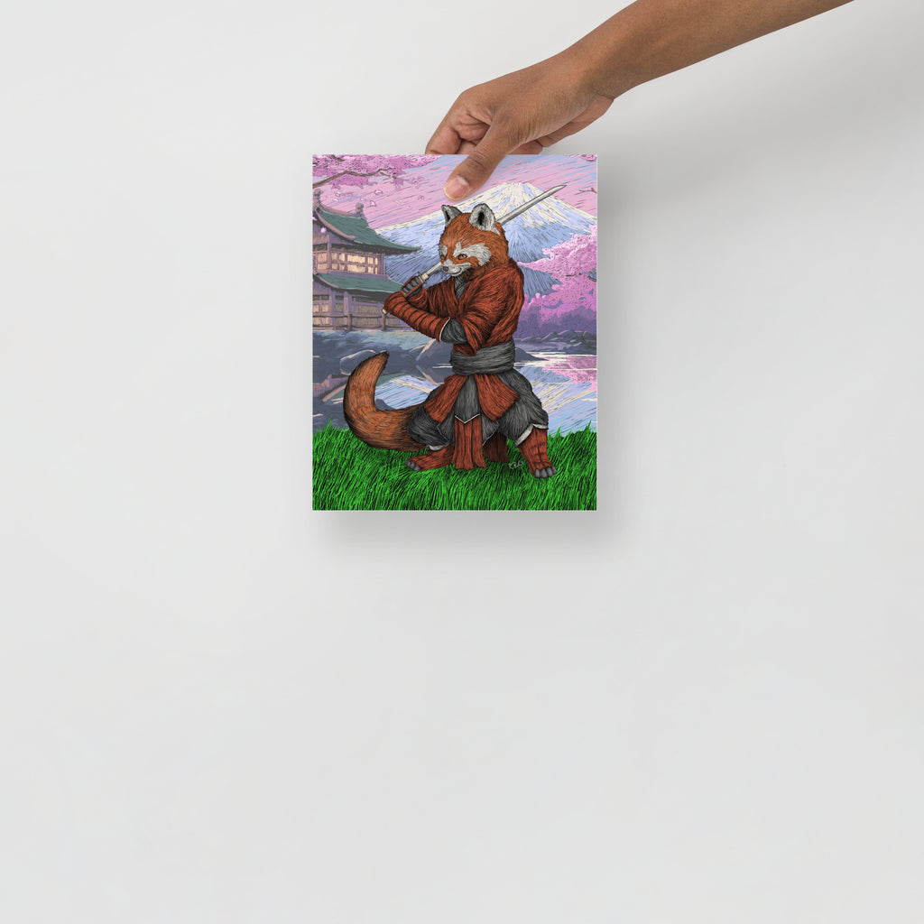 Red Panda Samurai Art Print