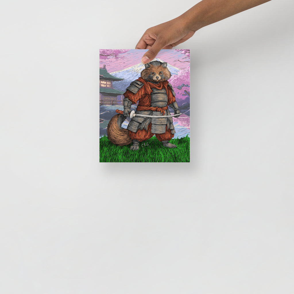 Tanuki Samurai Art Print