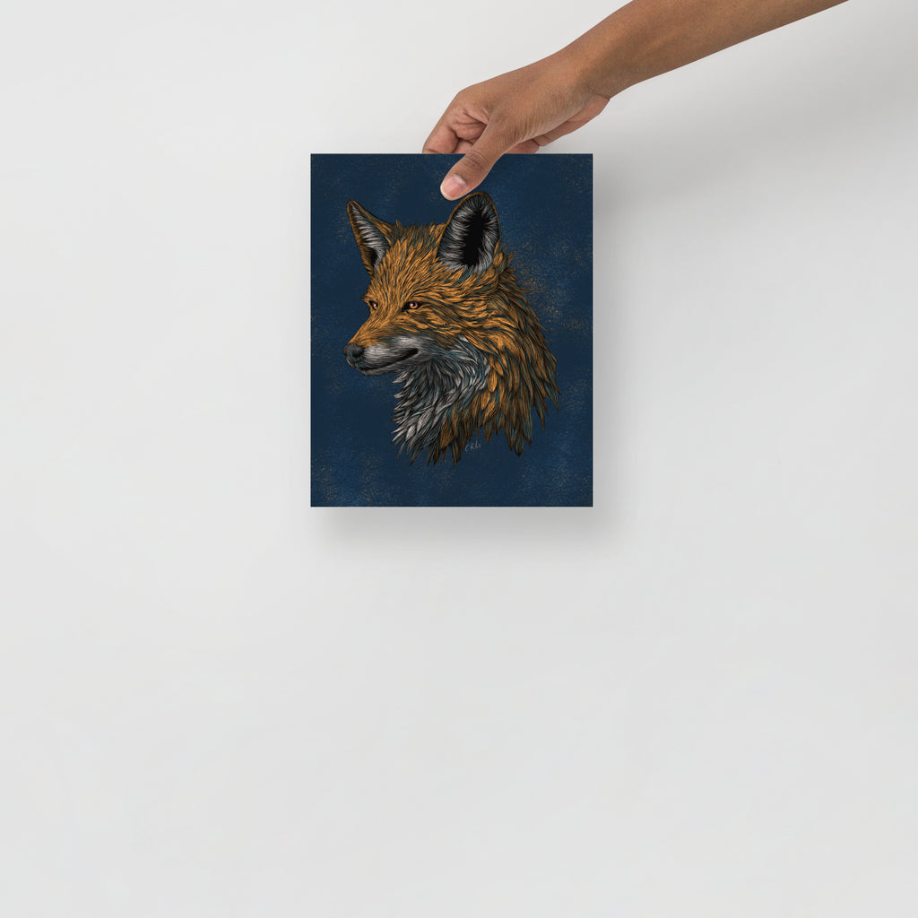 Stylized Red Fox Art Print