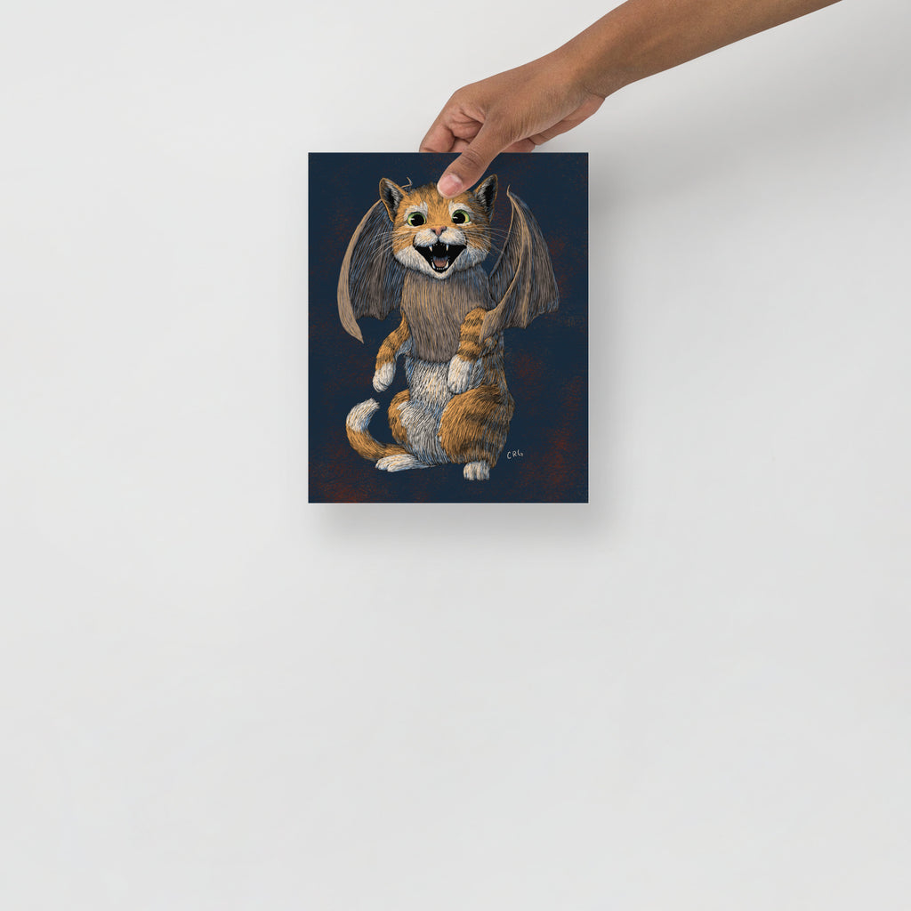 Cat Bat Art Print