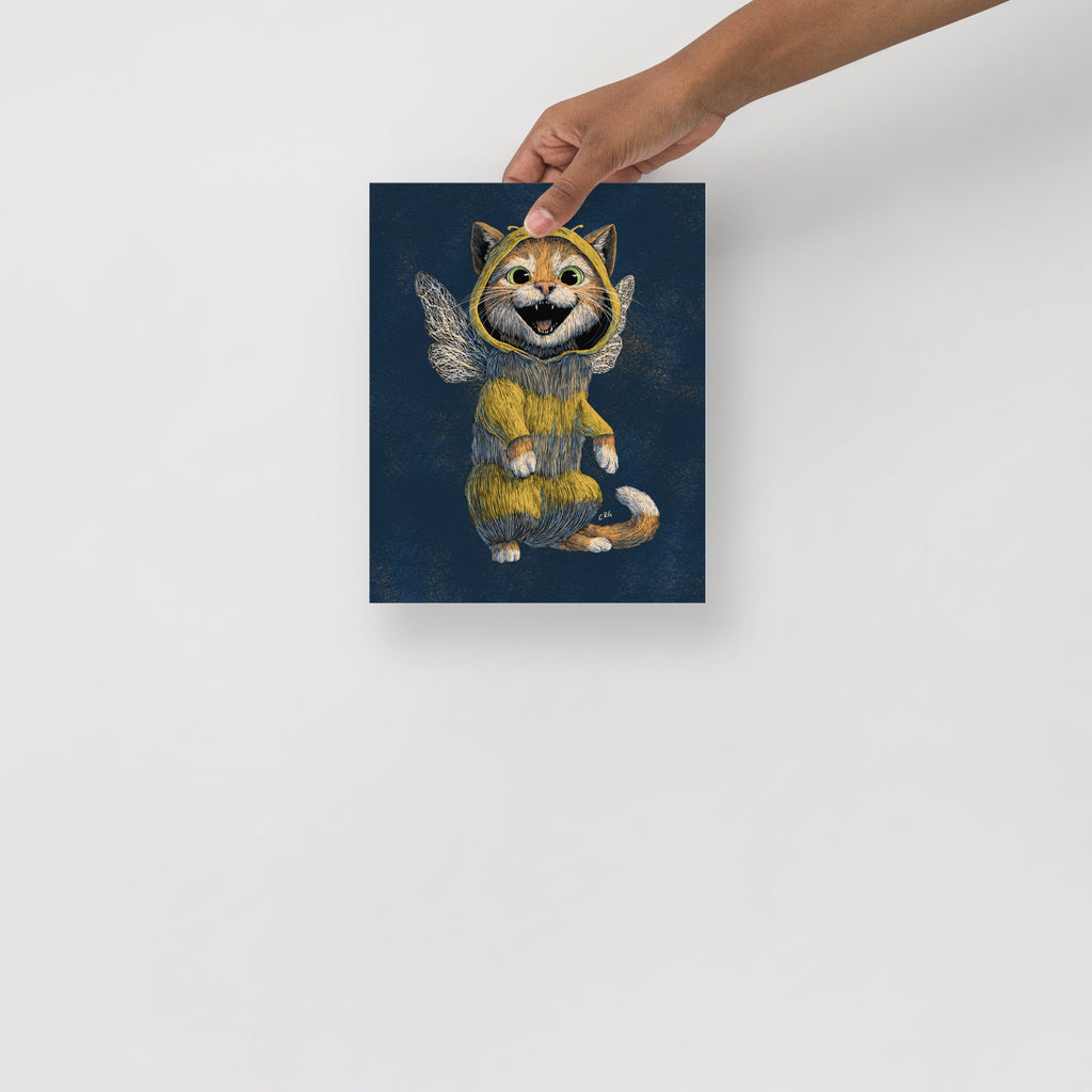 Cat Bee Art Print