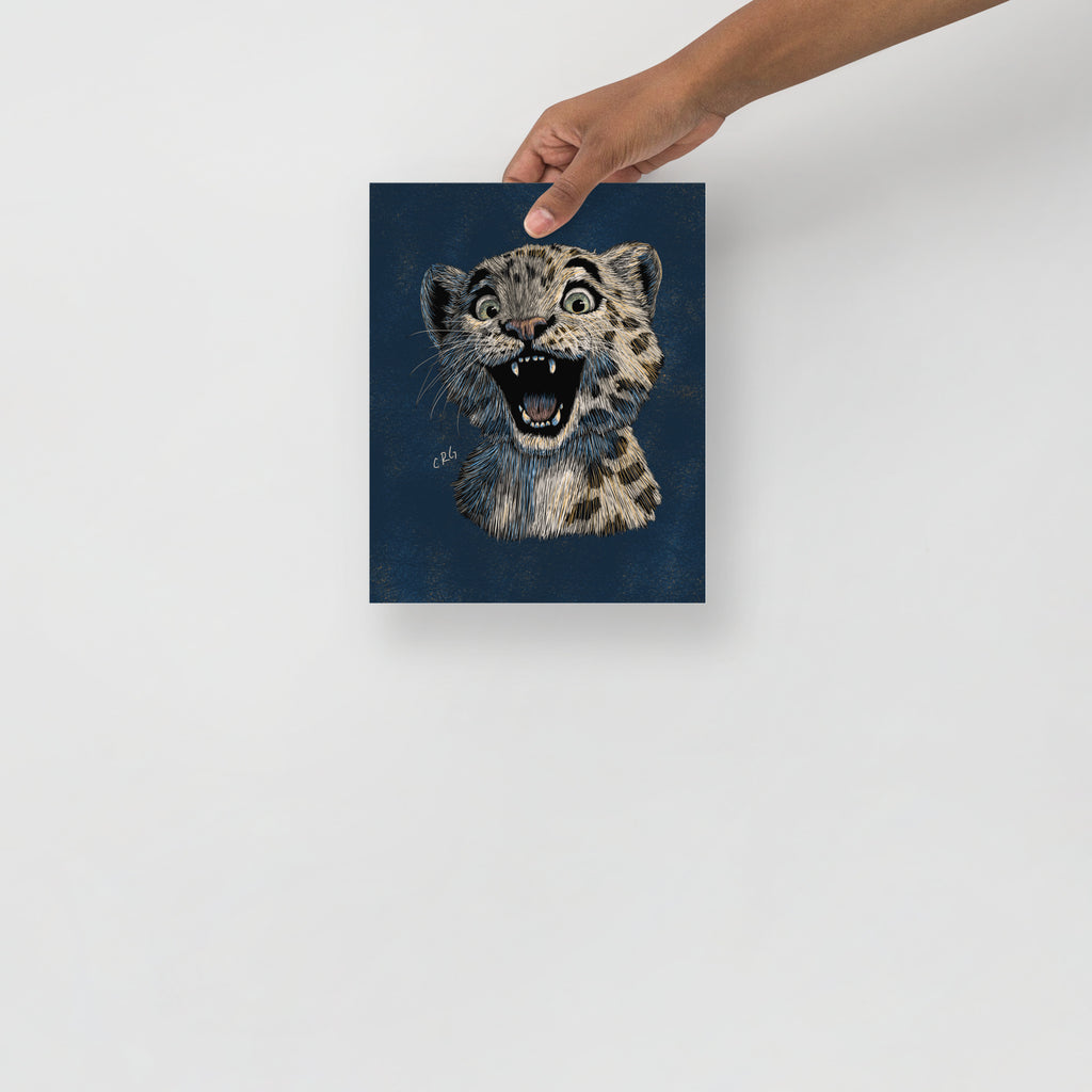 Happy Snow Leopard Art Print