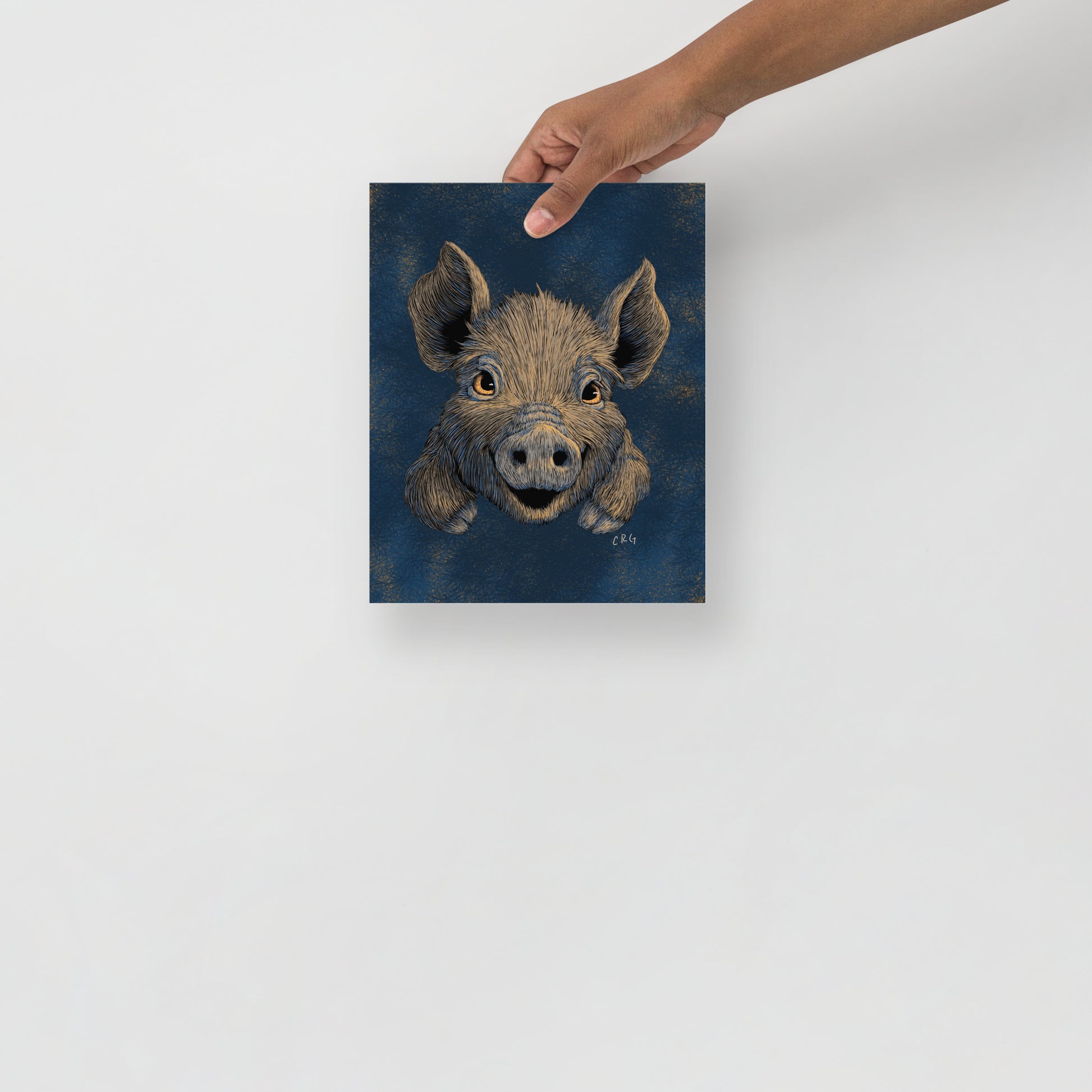 Happy Wild Boar Baby Art Print