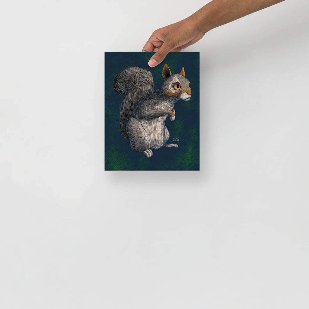 Worried Squirrel Art Print