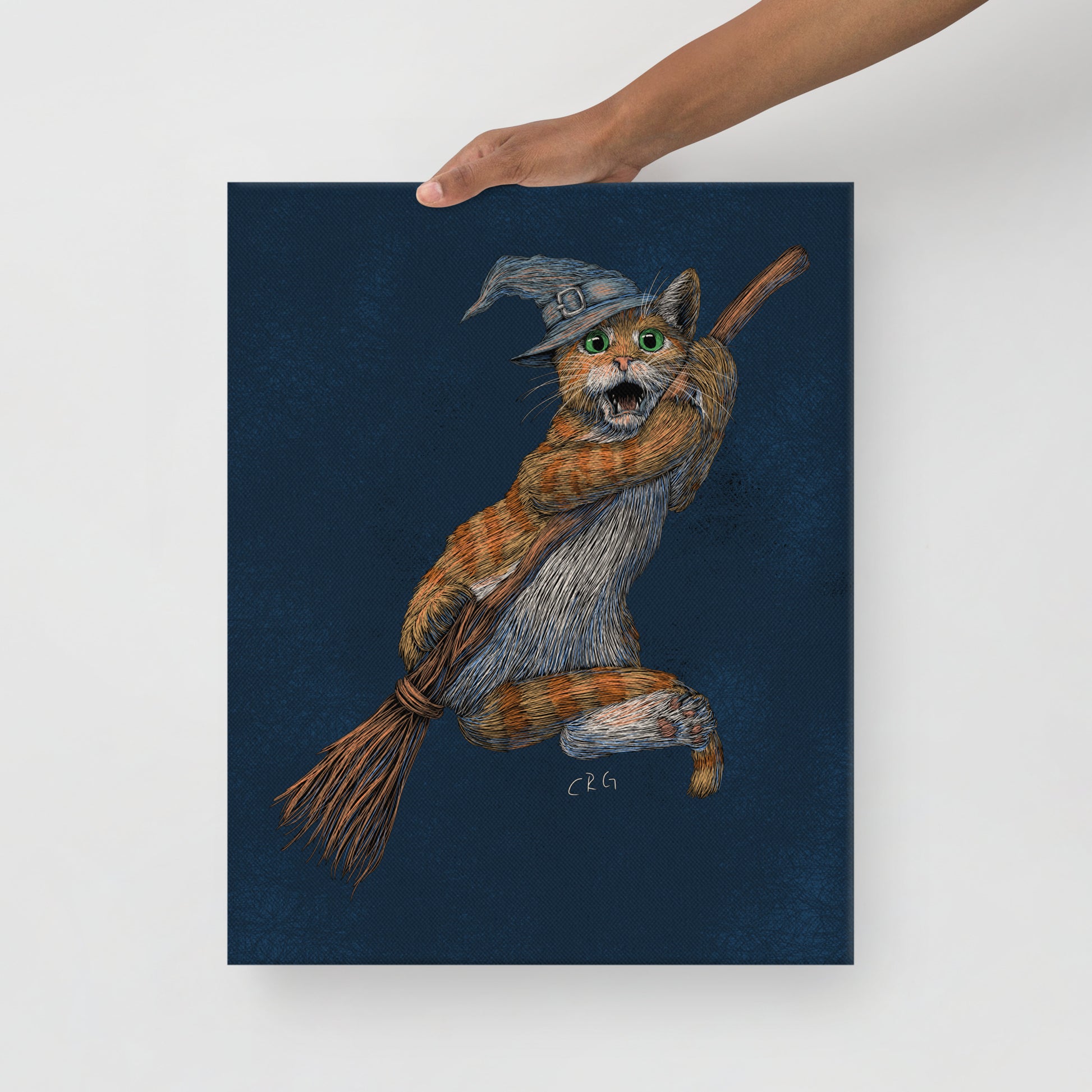 Cat Witch Falling Off a Broom Stick, 2023