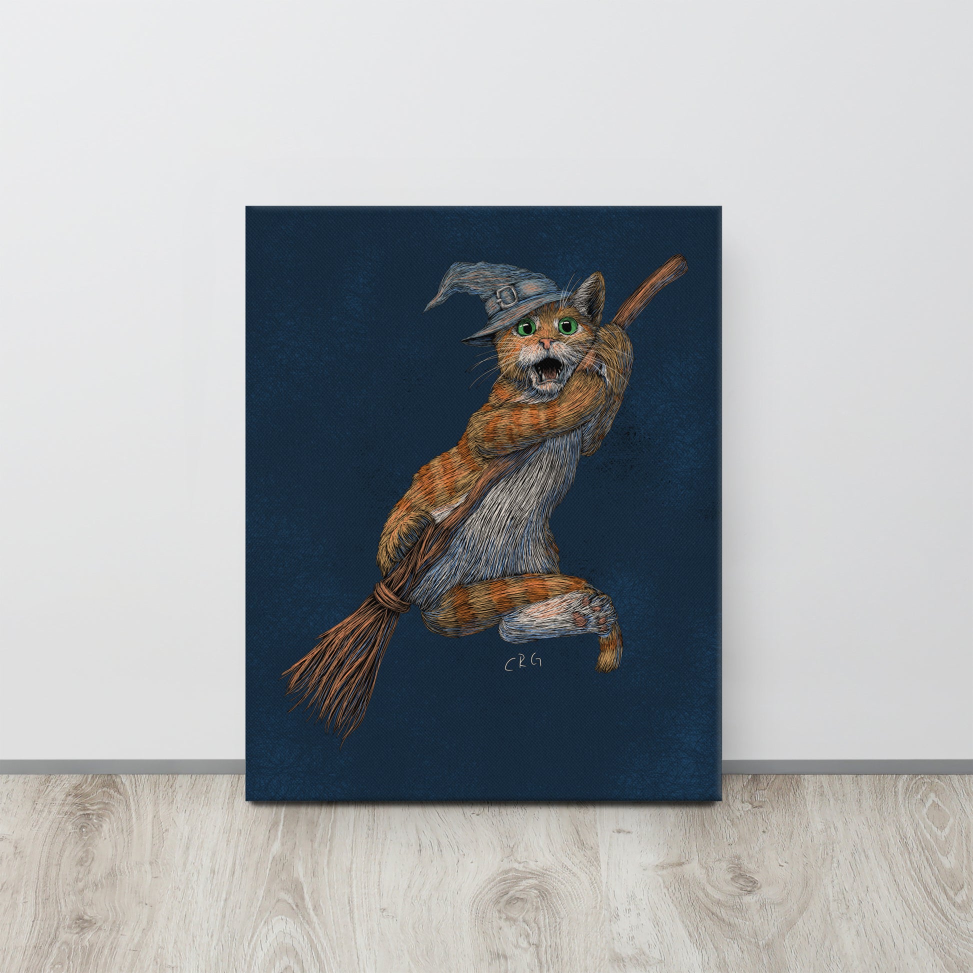 Cat Witch Falling Off a Broom Stick, 2023