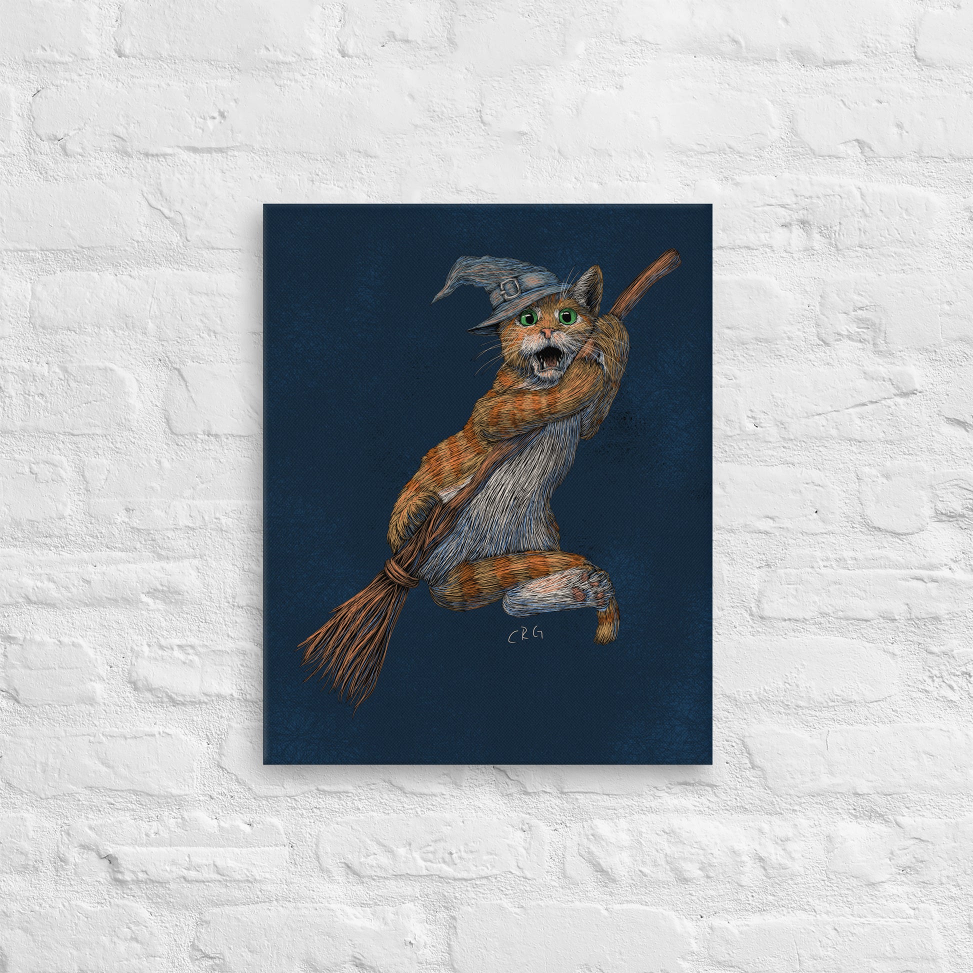 Cat Witch Falling Off a Broom Stick, 2023