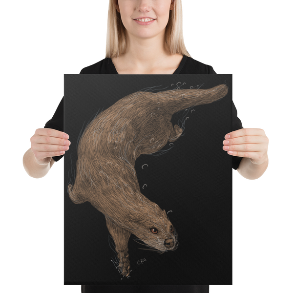 Otter Swimming Art Print